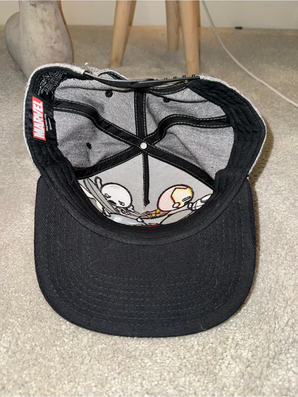 Marvel Avengers Chibi Superhero’s Gray and Black Logo Cap